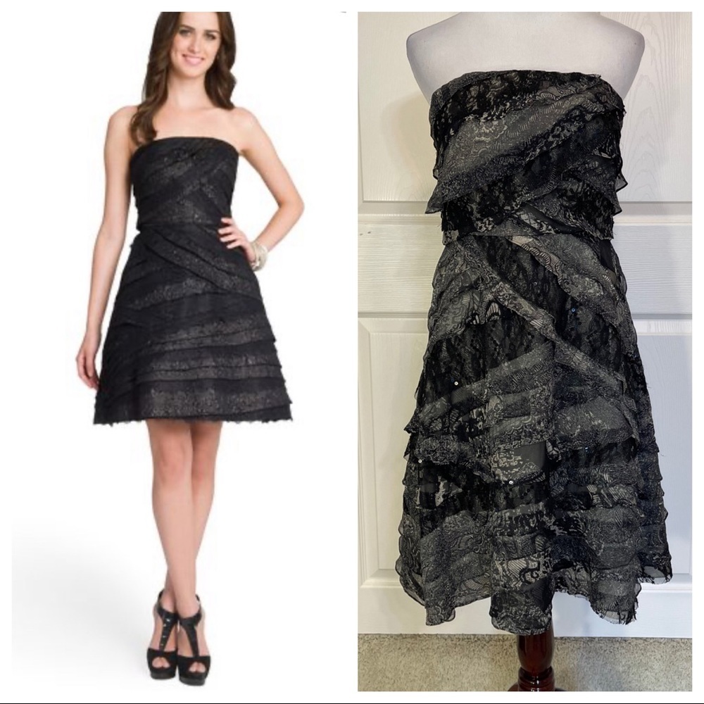 New Tracy Reese layered strapless spliced lace